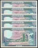 LEBANON. 5 Pieces X 100 Livres 1988. Pick 66d. UNC. - Lebanon