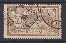 France Perfin Perforé Lochung 'CF' 1900 Mi. 97, 50c. Allegorie Merson (2 Scans) - Used Stamps