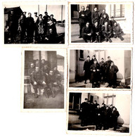 5 Photos Originales Guerre 1939/45 Soldats Français En Février/ Mars 1940 En Caserne Ou En Famille "Souvenir De Guerre". - War, Military