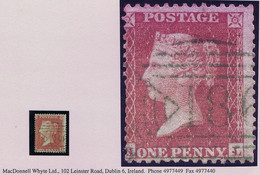 Ireland Dublin Spoon "186" Numeral Portion In Green On 1855 1d Red Plate 16 HL, Large Crown Perf 14. SG C6, £350 - Préphilatélie