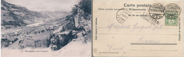 Brunigbahn Und Lungern OW, Chemin De Fer Et Train à Vapeur + Cachet Linéaire LUNGERN (OBWALDEN) (21.7.1904) - Lungern