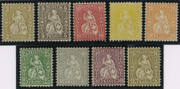 Suisse - 1881 - Sitzende Helvetia - Faserpapier - Komplette Serie - Postfrisch ** - Unused Stamps