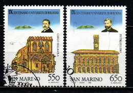 SAN MARINO - 1988 - 9° CENTENARIO DELL'UNIVERSITA' DI BOLOGNA - USATI - Used Stamps