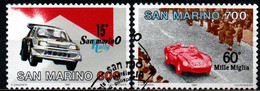 SAN MARINO - 1987 - GRANDI COMPETIZIONI AUTOMOBILISTICHE. RALLY DI SAN MARINO, MILLE MIGLIA - USATI - Oblitérés
