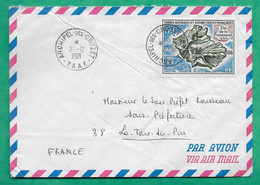 YT N°23 POSTE AERIENNE TAAF 50F ILE DE LA POSSESSION  ARCHIPEL DES CROZET 1971 LETTRE PAR AVION POUR LA TOUR DU PIN - Used Stamps