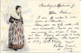 CARTE POSTALE ANCIENNE ILLUSTRATEUR  C. SPINDLER- ALSACE - FEMME FOLKLORE UMGEGEND VON MOLSHEIM - 1897 - Andere Zeichner