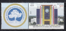 India 2021 SRM Institute Of Science & Technology, Tree, Education, Science, Arts, Literature MNH+ Tab (**)  Inde Indien - Neufs