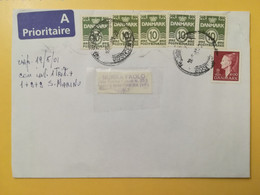 2001 BUSTA  COVER DANIMARCA DANMARK DENMARK BOLLO REGINA MARGRETHE QUEEN  OBLITERE'  FOR ITALY - Lettres & Documents