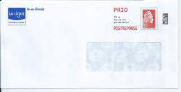 Entiers Postaux :v6541  Enveloppe Réponse Type L'Engagée Yzeult Catelin PRIO La Ligue Contre Le Cancer 325930 ** - PAP : Antwoord /Marianne L'Engagée