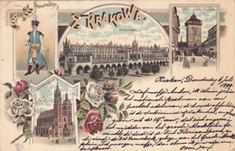 859/ Z Krakowa, 1899, Litho, Brama Floryanska - Polen