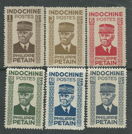 Indochine N° 243 / 48 XX  Effigie Du Maréchal Pétain, La Série Des 6 Valeurs Sans Charnière, TB - Neufs