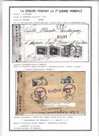 Espagne - Lettre De 1944 - Oblit Carabanchel Bajo - Exp Vers Paris - Avec 2 Censures - - 1931-50 Storia Postale