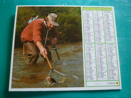 Calendrier 1986 Oberthur  Chasse Et Peche Truite   Almanach Facteur PTT POSTE Département Sarthe - Big : 1981-90