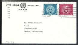 NATIONS-UNIES NEW-YORK 1957:  LSC Pour Genève - Briefe U. Dokumente