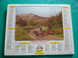 Calendrier 1987 Lavigne Campagne Chèvres Cher Battages  Almanach Facteur PTT POSTE Département Sarthe - Grossformat : 1981-90