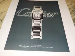 ANCIENNE PUBLICITE TANK FRANCAISE MONTRE CARTIER 1999 - Autres & Non Classés