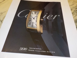 ANCIENNE PUBLICITE TANK AMERICAINE MONTRE CARTIER 1999 - Autres & Non Classés