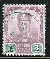 Malaysia Johore Sultan Sir Ibrahim 1904 Three Cent In Fine Used Condition - Johore