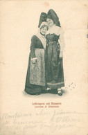 Fantaisie Folklore Costume Alsace Alsacienne Elsässerin Et Lorraine Lothringerin Nœud Bonnet 1905 - Personnages