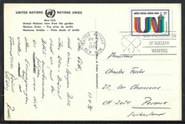 NATIONS-UNIES NEW-YORK 1976:  CP Pour Peseux (Suisse) - Cartas & Documentos