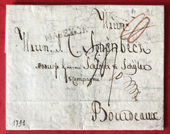 Belgique, Lettre De Magdeburg (Allemagne) Pour Bordeaux 1791 Griffe De Passage MASEYCK - (A789) - 1794-1814 (Franse Tijd)