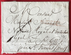 Belgique, Griffe Rouge BRUSSEL Sur Lettre 1820 Pour St Gilles - (A793) - 1815-1830 (Periodo Holandes)