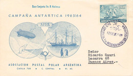 ARGENTINA - SPECIAL COVER ASOCIACION POSTAL POLAR ARGENTINA 1963/64 / ZL73 - Cartas
