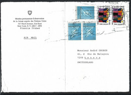 NATIONS-UNIES NEW-YORK 1993: DDL De LSC Par Avion Pour Genève - Lettres & Documents