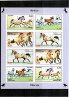 Tajikistan 2021 . Horses. Imperf.  M/S Of 8 - Tajikistan