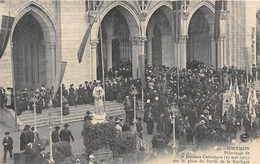 53-PONTMAIN- PELERINAGE DE LA JEUNESSE CATHOLIQUE 23 MAI 1907, SUR LA PLACE DU PARVIS DE LA BASILIQUE - Pontmain