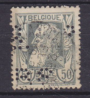 Belgium Perfin Perforé Lochung 'BS&Co' Mi. 75, 50c. Leopold II. ANVERS Cancel (2 Scans) - 1909-34