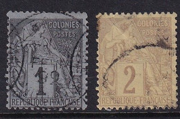 French Colonies 1881, Yvnrs. 46-47 Vfu. Cv 10 Euro - Sage