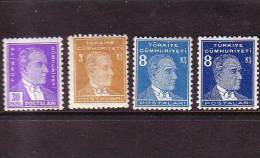 1936-1937 TURKEY POSTAGE STAMPS OF THE THIRD ATATURK ISSUE MNH ** - Unused Stamps