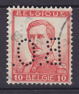 Belgium Perfin Perforé Lochung 'B.O.' 1913 Mi. 100 II, 10c. Albert I. (2 Scans) - 1909-34