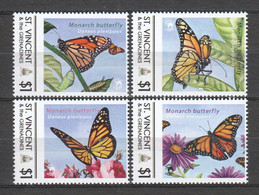 St Vincent Grenadines - MNH Set MONARCH BUTTERFLIES - Schmetterlinge