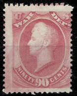 US Official Stamp 1873 90c ☀ War Perry Scott # O93 ☀ MNG - Ungebraucht