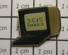 1618b Pin's Pins / Beau Et Rare / THEME : INFORMATIQUE / MINITEL 3615 MBRICO T'imagines ? Commander Tes Materiaux Sur Mi - Computers