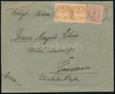 1900.jan.26. Távolsági Levél Feketeszámú 2kr + Turul 2 X 3f Vegyes Bérmentesítéssel "RÉVA-UJFALU" - "PANCSOVA" Ebben A K - Other & Unclassified