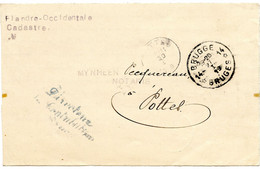 BELGIQUE - TAD D'AGENCE BRUGGES 14 SUR CARTE EN FRANCHISE, 1919 - Lettres & Documents