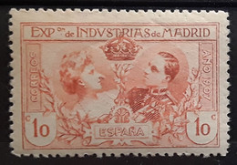 ESPANA ESPAGNE SPAIN 1907 , Exposition De Madrid , Reine Victoria Et Alfonso XIII Yvert 236, 10 C Rouge Neuf ** MNH TB - Nuevos