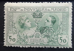 ESPANA ESPAGNE SPAIN 1907 , Exposition De Madrid , Reine Victoria Et Alfonso XIII Yvert 239, 50 C Vert  Neuf ** MNH TB - Nuevos