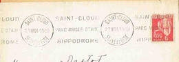 France. Flamme. Saint Cloud Hippodrome - Cartas & Documentos