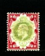 GREAT BRITAIN - 1902  EDWARD VII  1s  GREEN & CARMINE  MINT REGUMMED  SG 257 - Nuovi