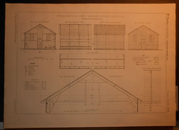 Plan De Baraquements De L'Armée Régulière Et Ecuries Provisoires.1871. - Autres Plans