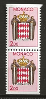 Monaco Neuf N° 1623a La Paire Verticale Armoiries 2 Timbres Lot 3-2 - Ongebruikt
