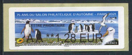 LISA De 2021 - "LETTRE PRIORITAIRE AA **1,28 EUR - 75 ANS DU SALON PHILATELIQUE D'AUTOMNE - PARIS 2021" - 2010-... Geïllustreerde Frankeervignetten