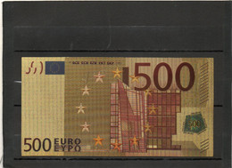 FRANCE    Billet De 500 Euros   En Polymère Plaqué Or  Série 2002 - Ficción & Especímenes