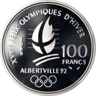 Monnaie, France, Albertville 92, Ski De Descente, 100 Francs, 1989, Paris - Prova