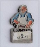 D172 Pin's Boucherie Cévalte Attignéville VOSGES COUTEAU Achat Immédiat - Alimentation