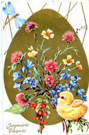 (fantaisie) Joyeuses Pâques édition Photochrom N°788  (grand œuf Doré + Poussin à Droite Non Circulé ) - Ostern